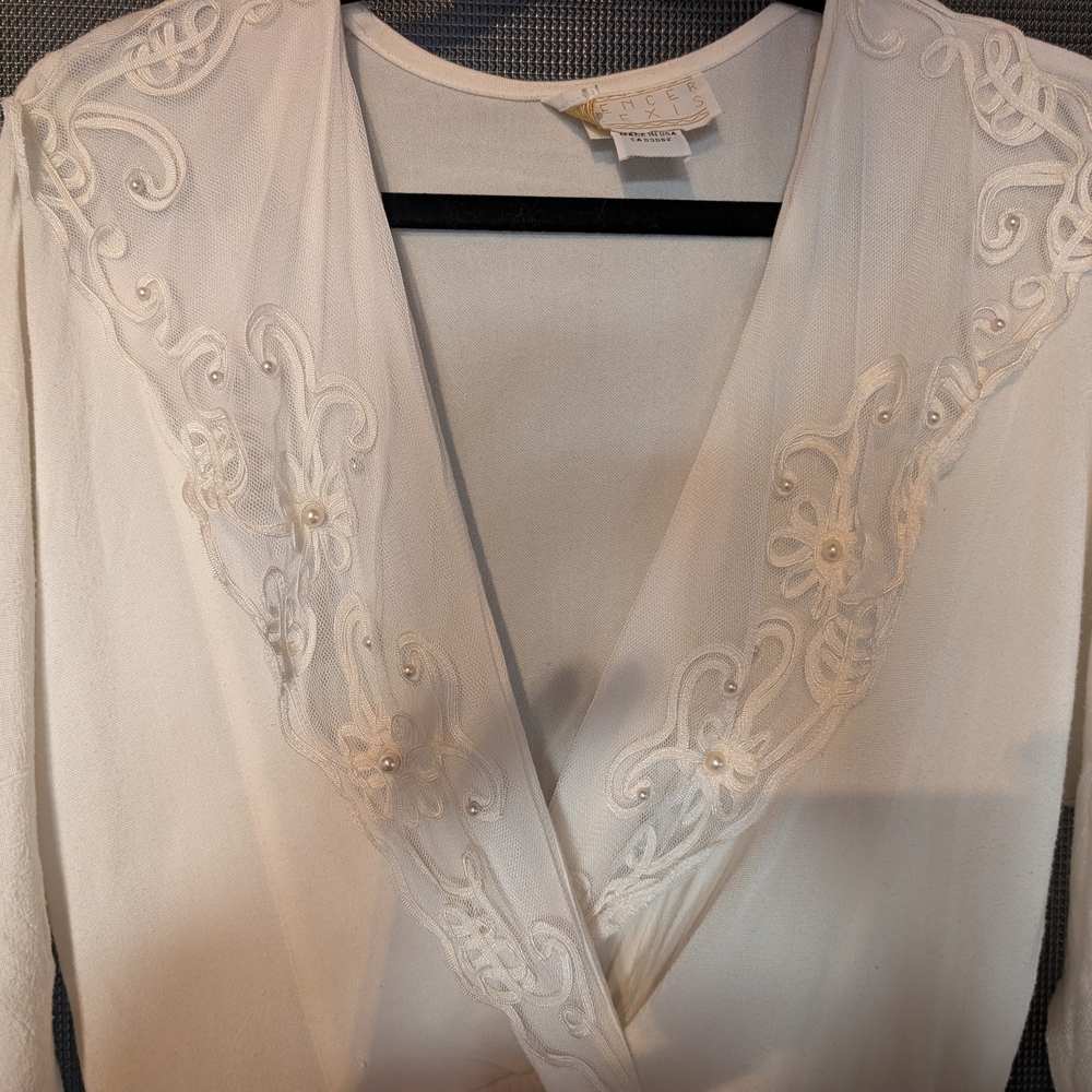 Vintage Cream Embroidered Dress